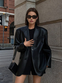 Ulrike Oversized Faux Leather Blazer