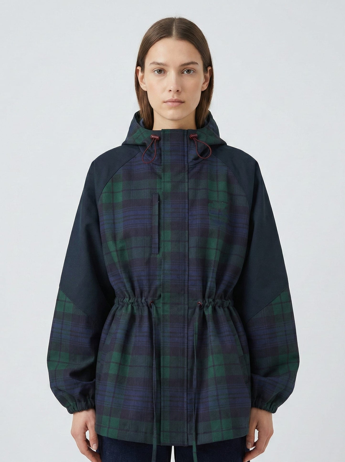 Kiki Oversized Plaid Hooded Jacket_1