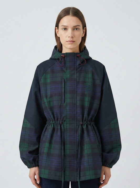 Kiki Oversized Plaid Hooded Jacket_1