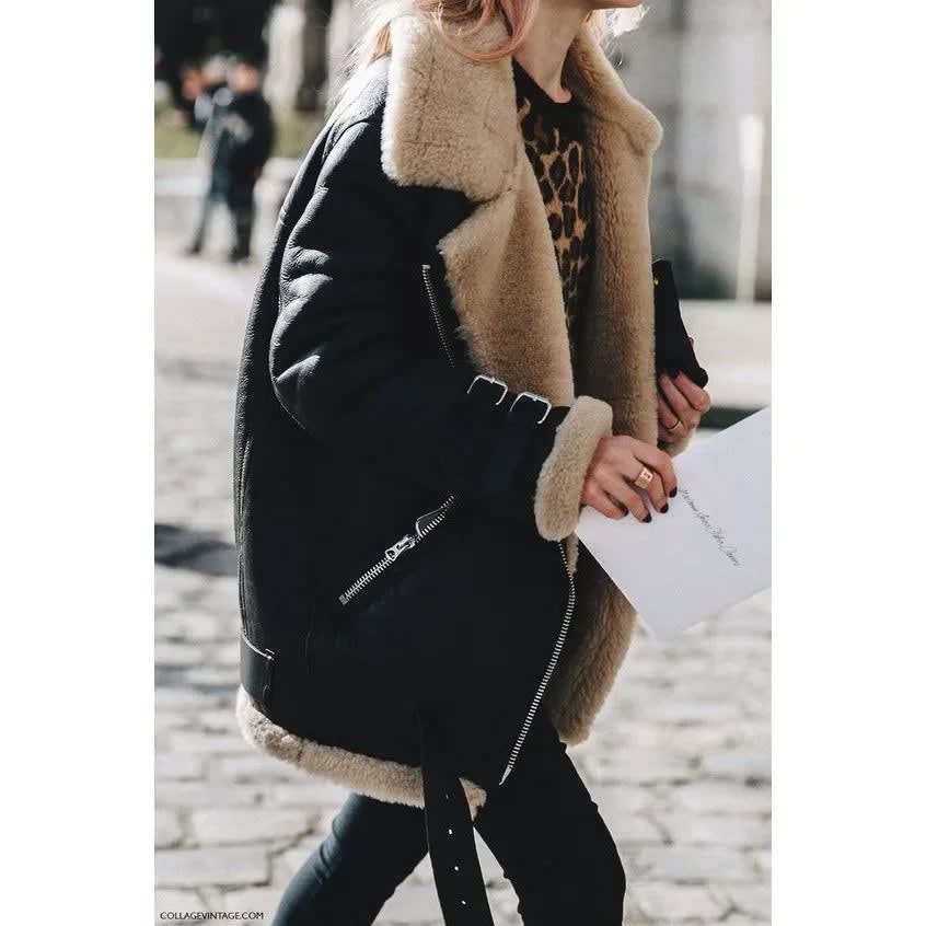 Eulalia Belted Faux Shearling Aviator Jacket_9