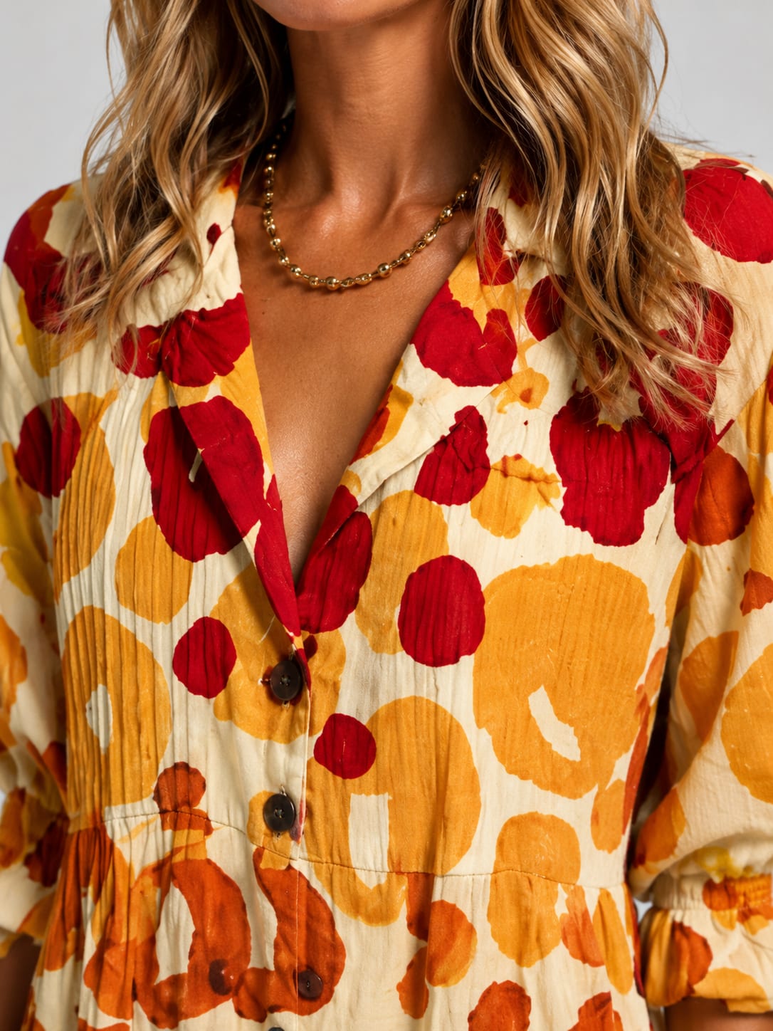 Alouette Printed V-Neck Maxi Shirt Dress