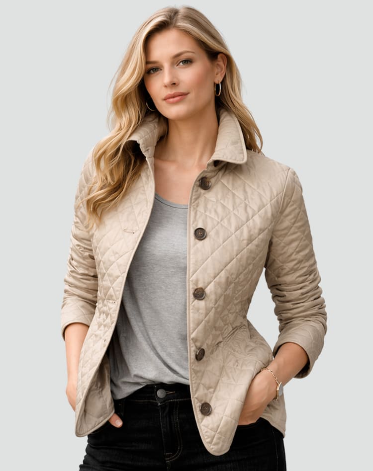 Posie Diamond Quilted Button Front Jacket