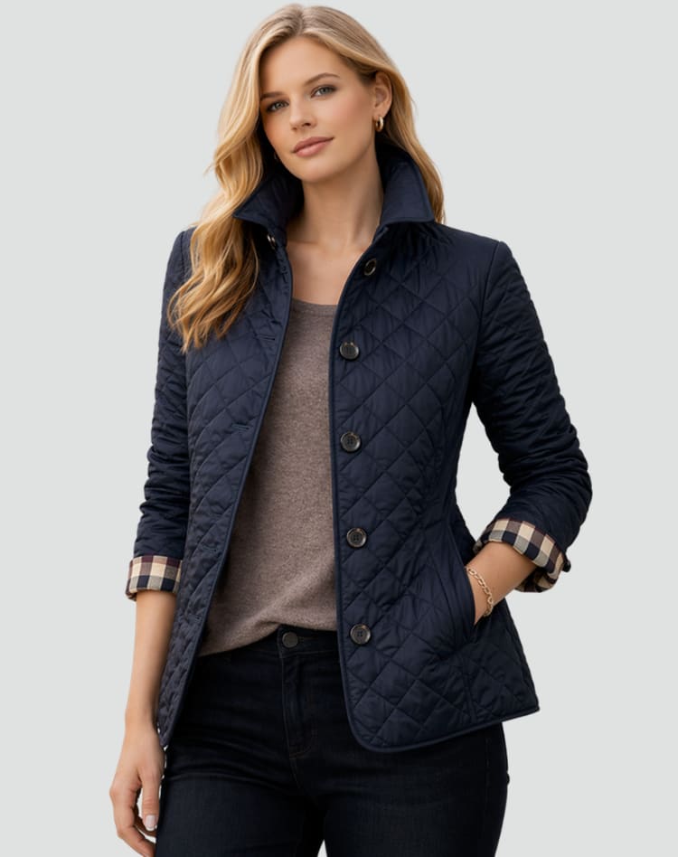 Posie Diamond Quilted Button Front Jacket