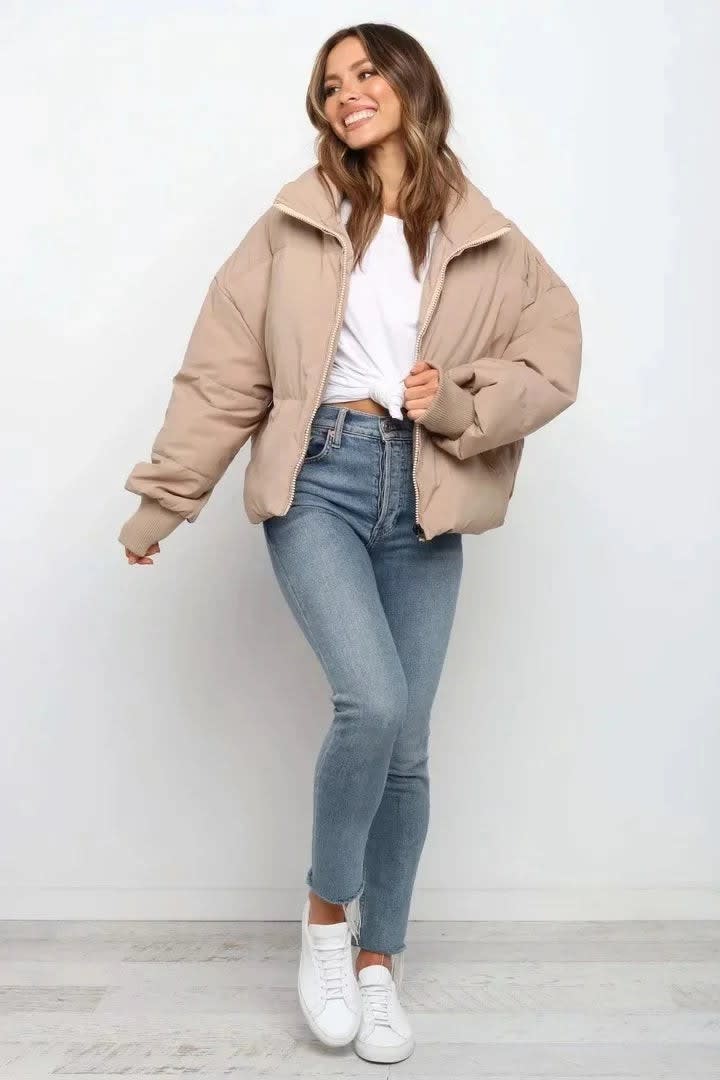 Coretta Oversized Funnel Neck Puffer Jacket