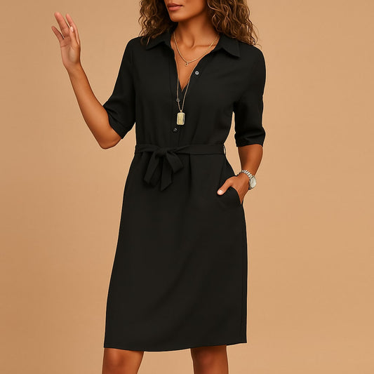 Nessa Belted Relaxed Fit Shirt Dress_1