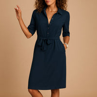 Nessa Belted Relaxed Fit Shirt Dress