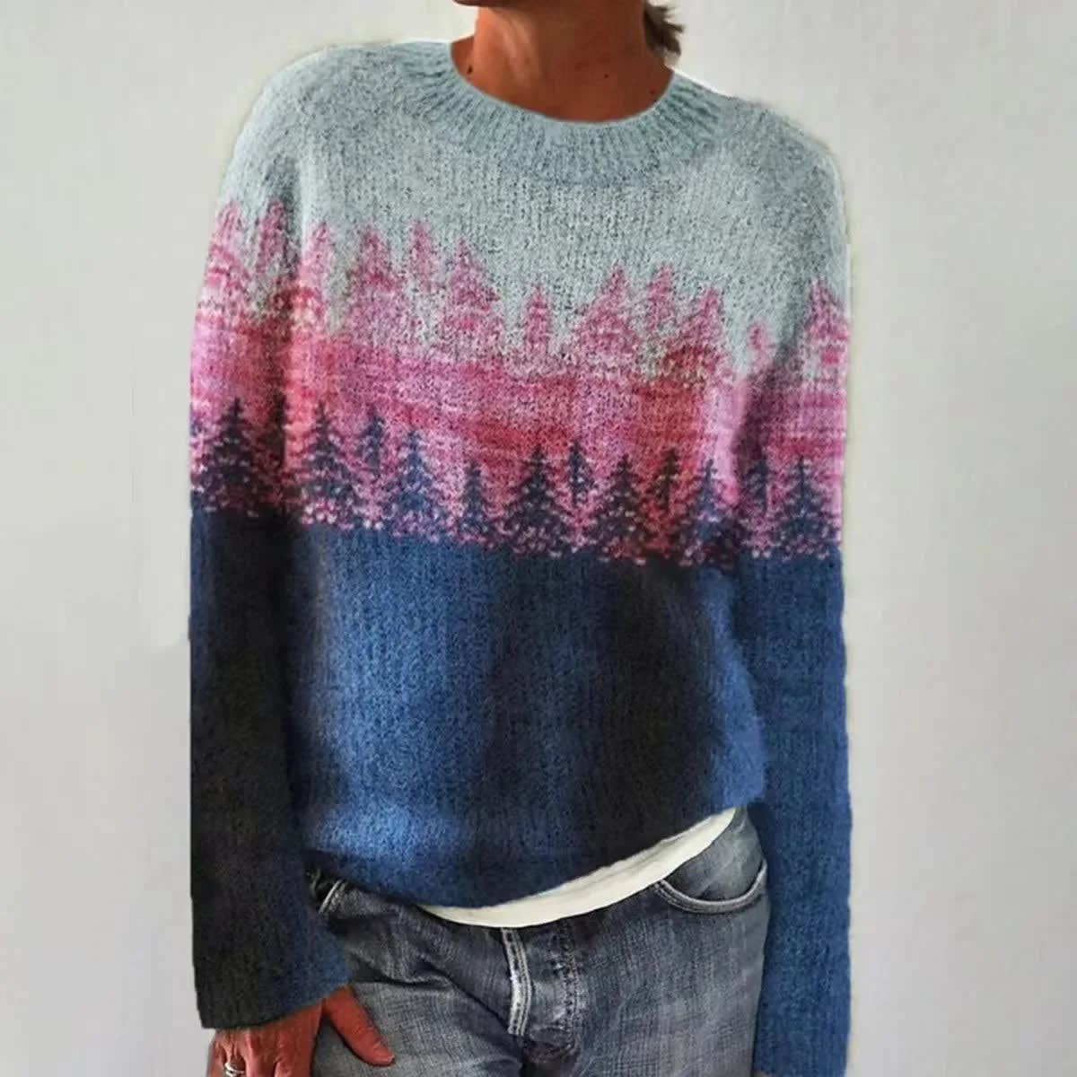 Galia Retro Striped Knit Sweater