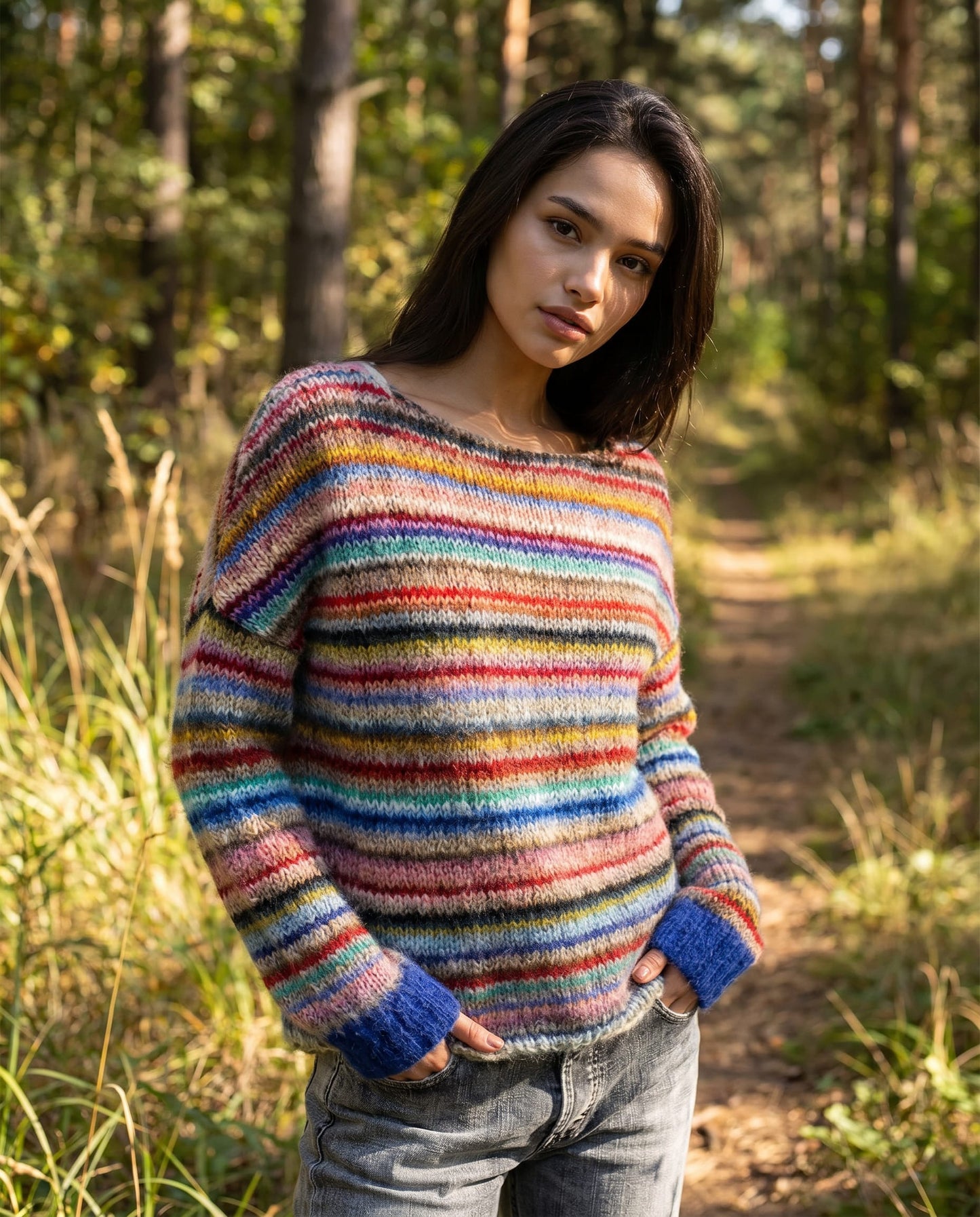 Galia Retro Striped Knit Sweater_2