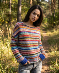 Galia Retro Striped Knit Sweater