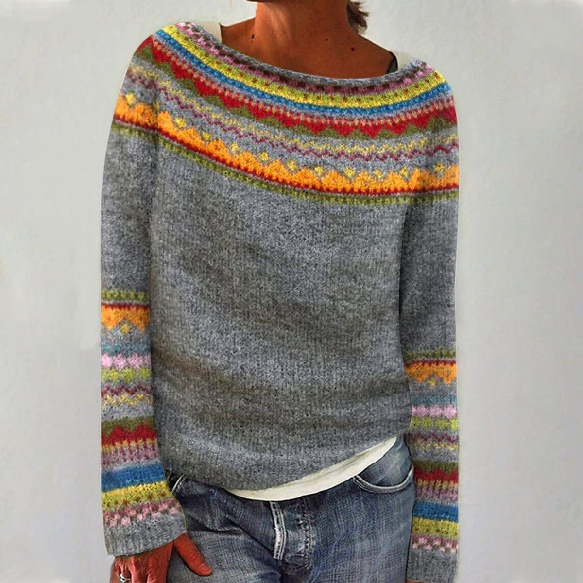 Galia Retro Striped Knit Sweater_4