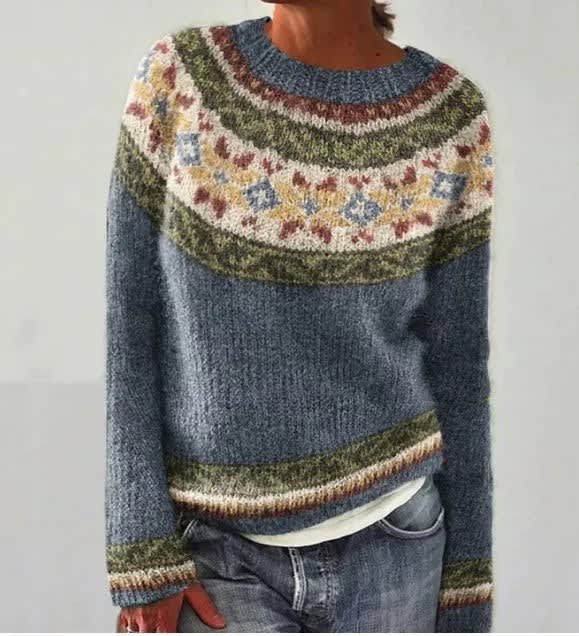 Galia Retro Striped Knit Sweater