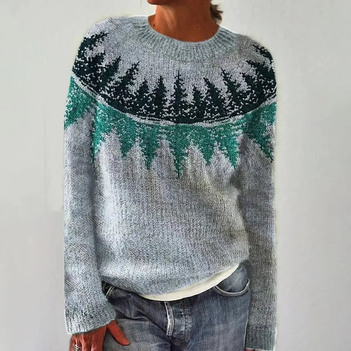 Galia Retro Striped Knit Sweater