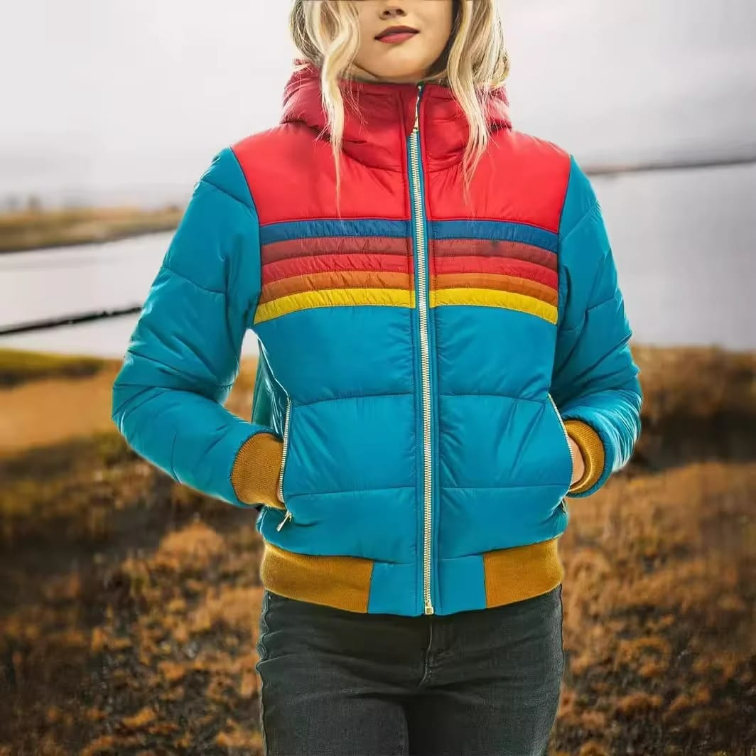 Kyla Striped Padded Puffer Jacket_1