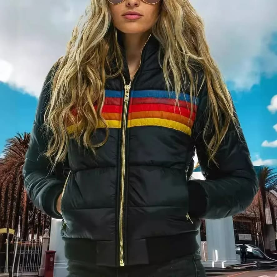 Kyla Striped Padded Puffer Jacket