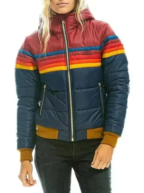 Kyla Striped Padded Puffer Jacket