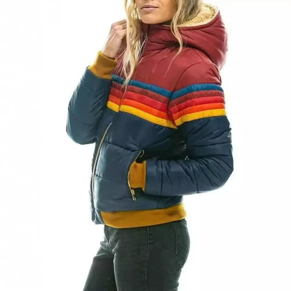 Kyla Striped Padded Puffer Jacket