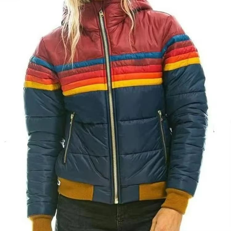 Kyla Striped Padded Puffer Jacket_8