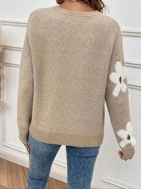 Kirrily Floral Crew Neck Knit Sweater