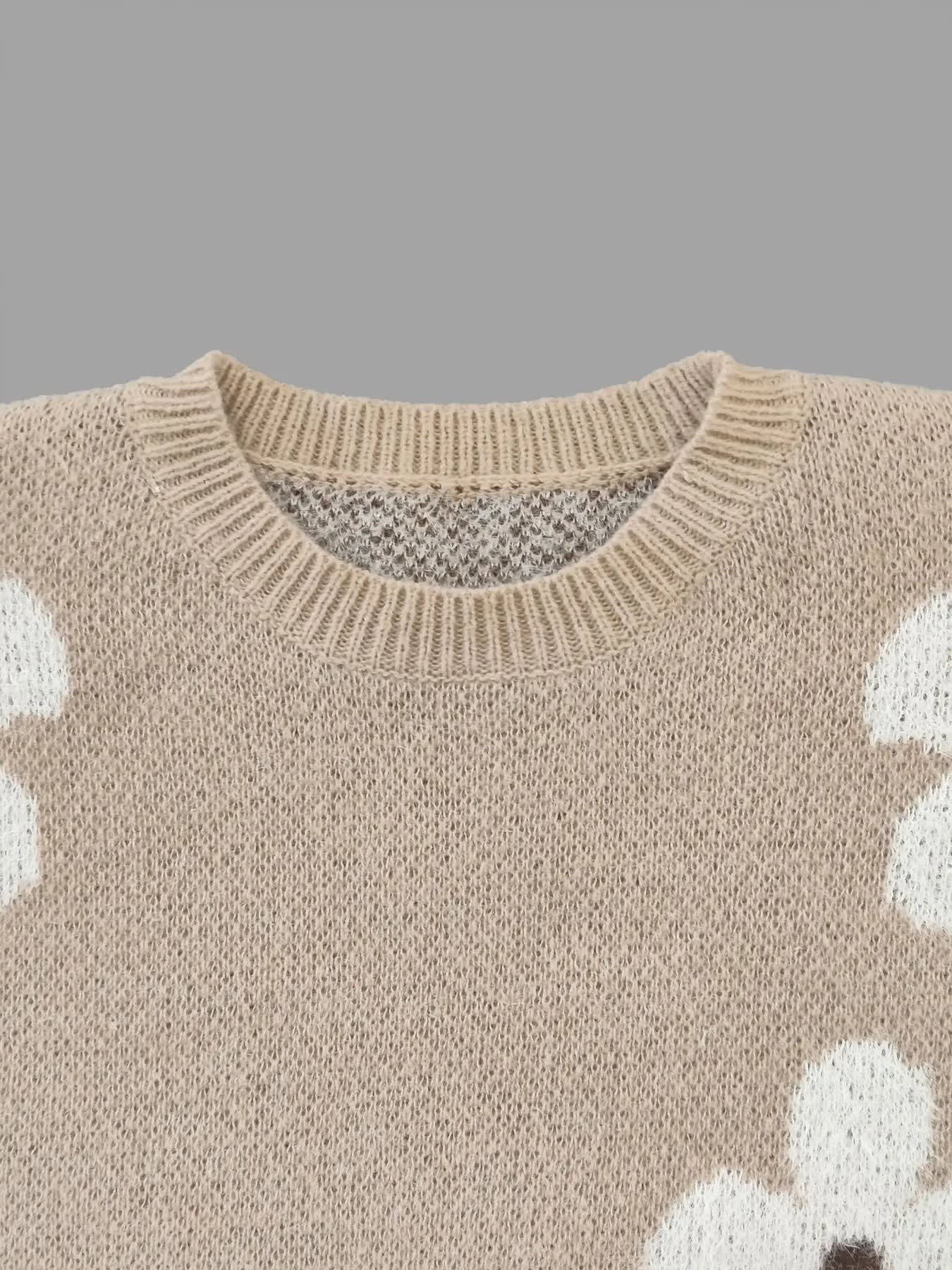 Kirrily Floral Crew Neck Knit Sweater_7