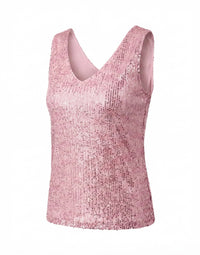 Henrietta Sequin V Neck Sleeveless Top