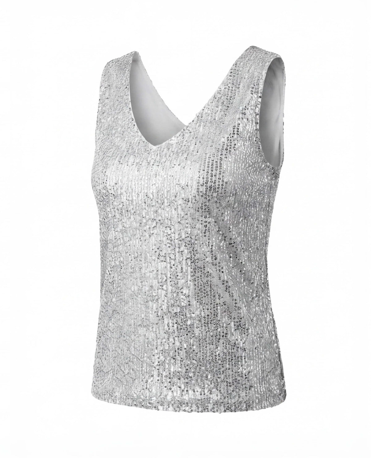 Henrietta Sequin V Neck Sleeveless Top