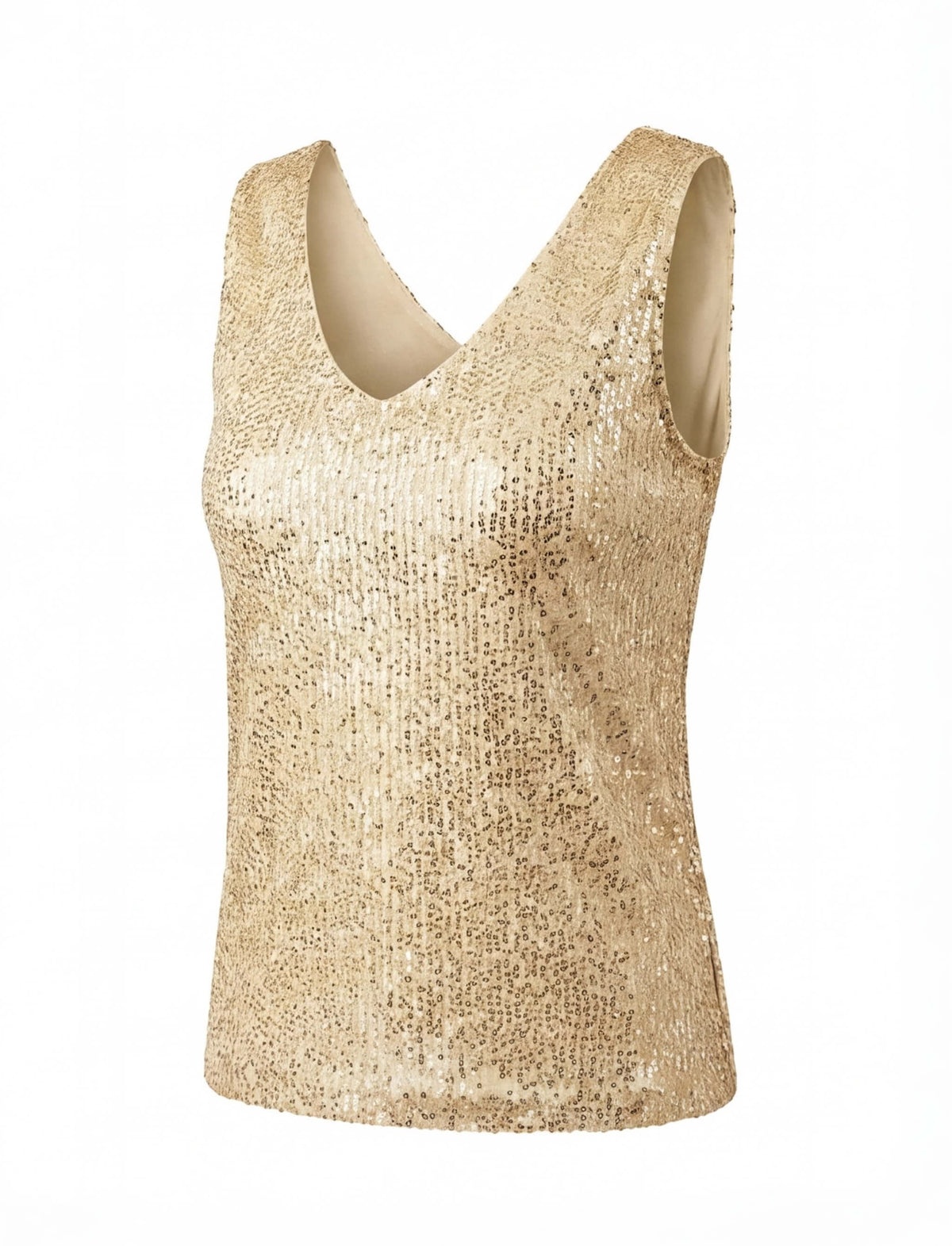 Henrietta Sequin V Neck Sleeveless Top