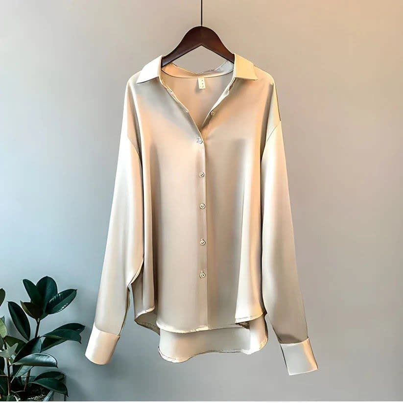 Celia Relaxed Fit Satin Shirt Blouse