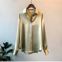 Celia Relaxed Fit Satin Shirt Blouse