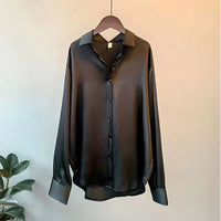 Celia Relaxed Fit Satin Shirt Blouse