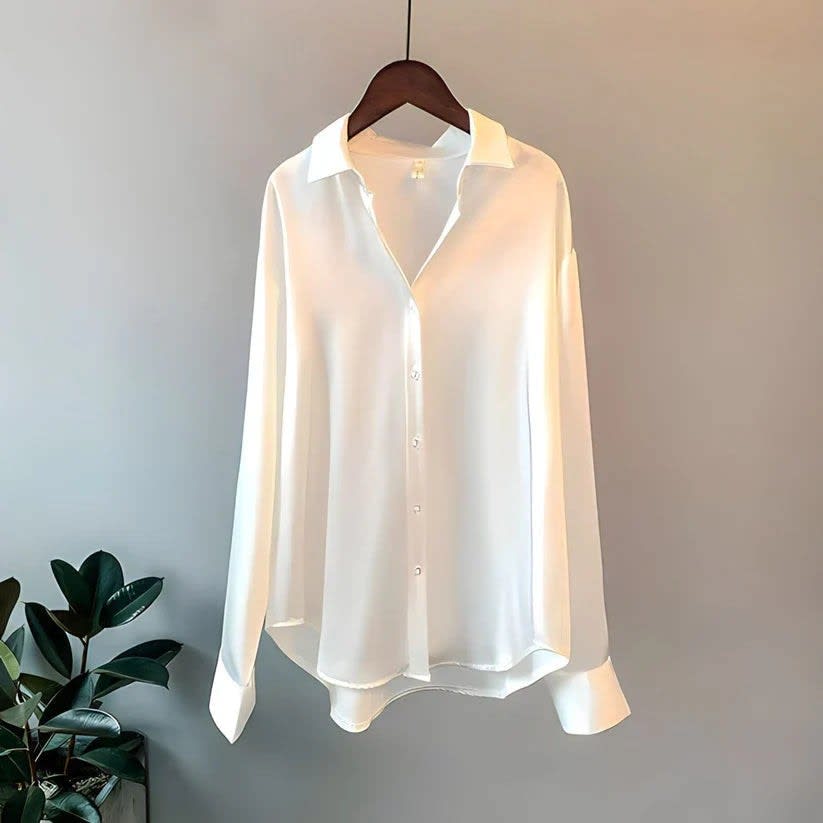 Celia Relaxed Fit Satin Shirt Blouse_6