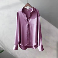 Celia Relaxed Fit Satin Shirt Blouse