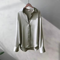 Celia Relaxed Fit Satin Shirt Blouse