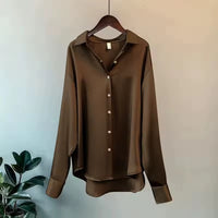 Celia Relaxed Fit Satin Shirt Blouse
