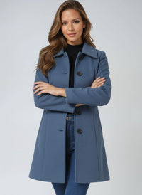 Birdie Wool Blend Single Breasted Trench Coat