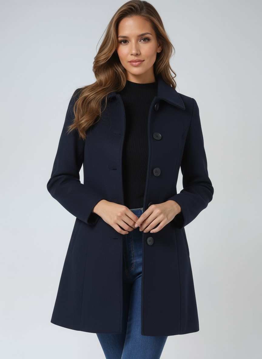 Birdie Wool Blend Single Breasted Trench Coat