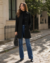 Birdie Wool Blend Single Breasted Trench Coat