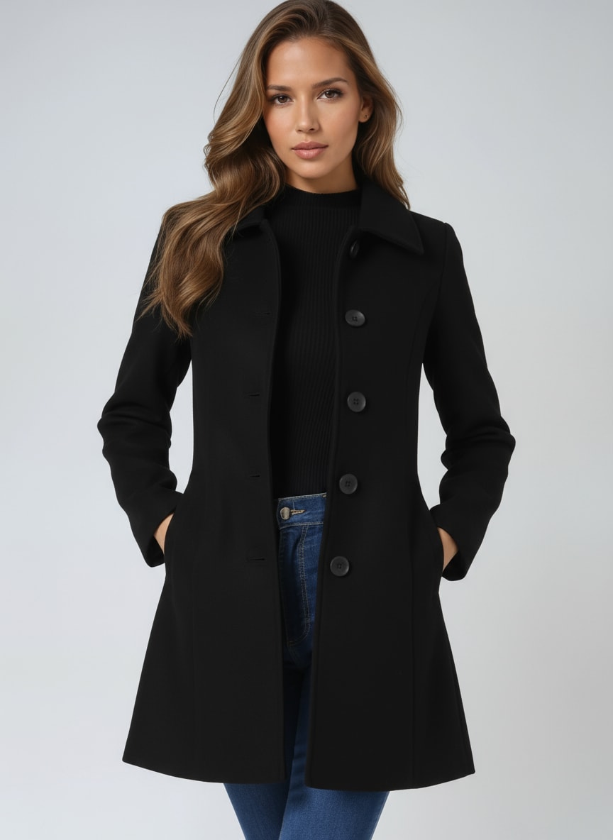 Birdie Wool Blend Single Breasted Trench Coat