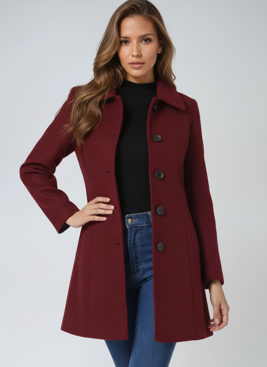 Birdie Wool Blend Single Breasted Trench Coat