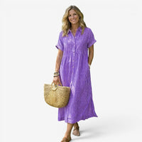 Regina Striped Midi Shirt Dress