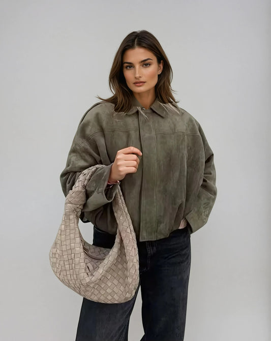 Olwen Oversized Faux Suede Bomber Jacket_1