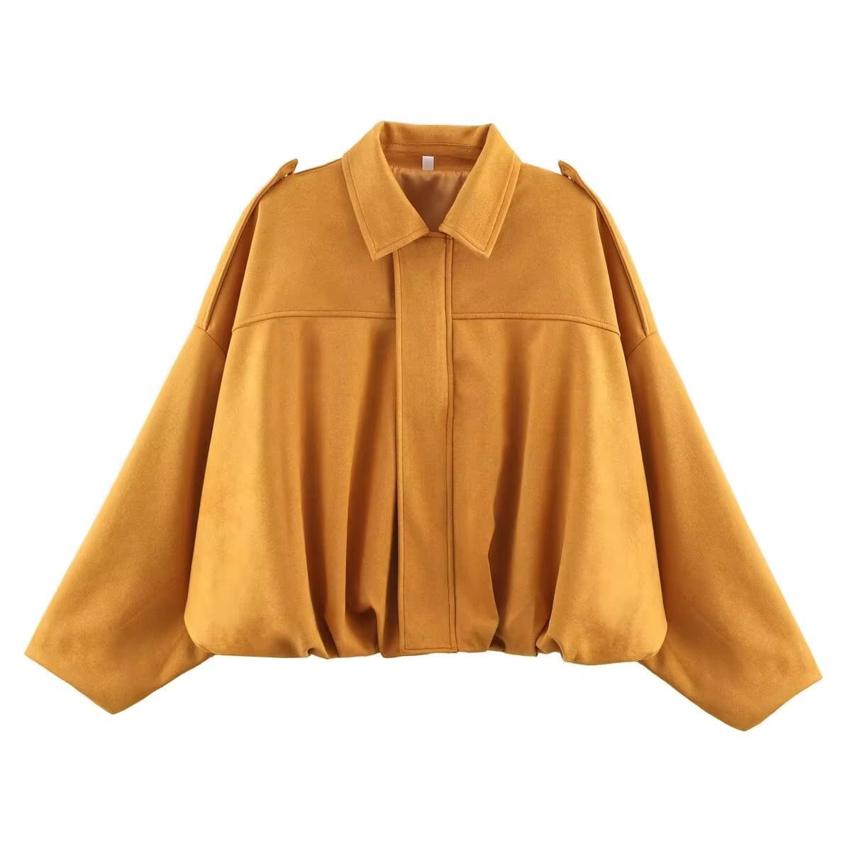 Olwen Oversized Faux Suede Bomber Jacket