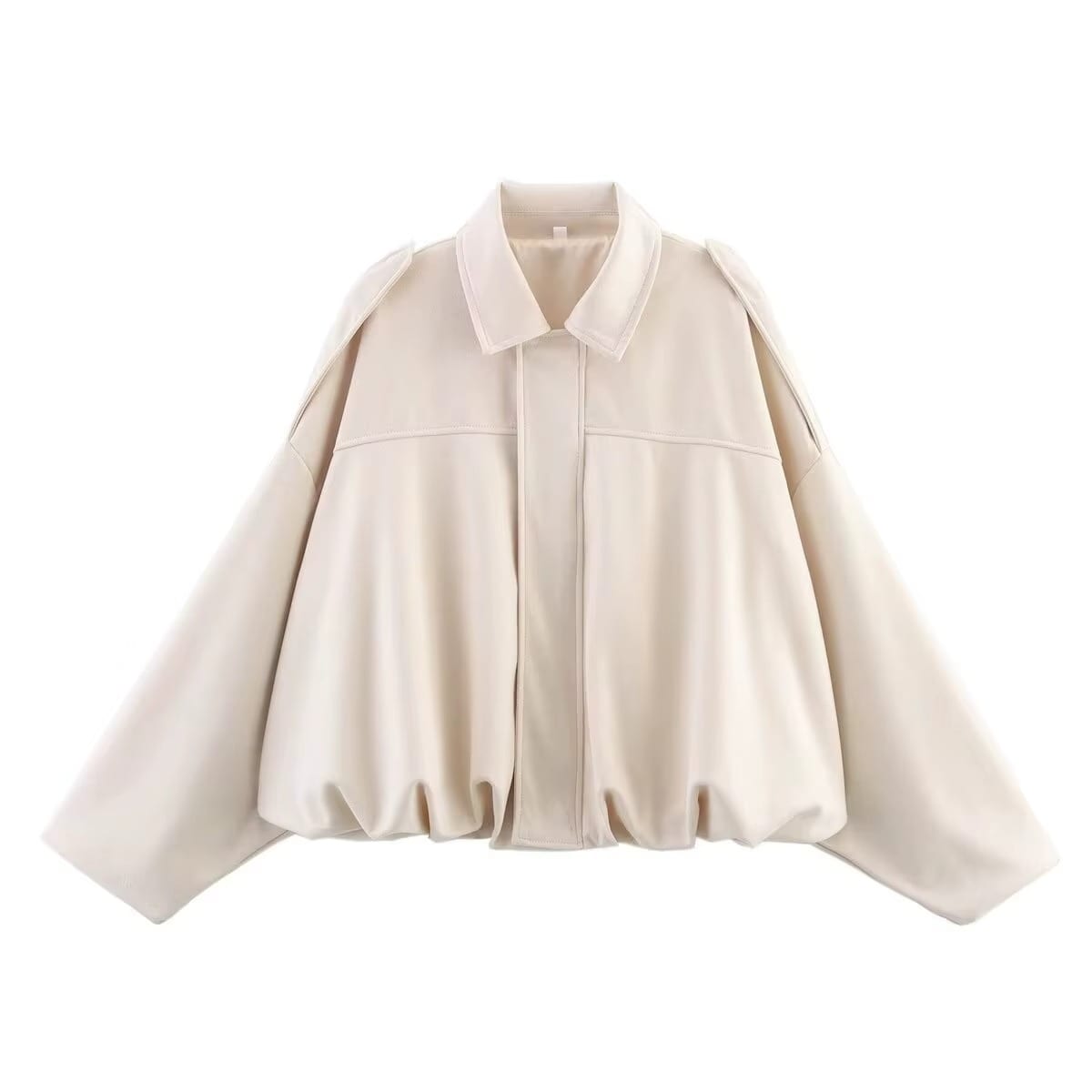 Olwen Oversized Faux Suede Bomber Jacket