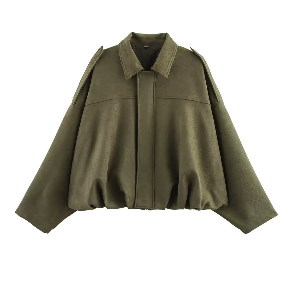 Olwen Oversized Faux Suede Bomber Jacket_5