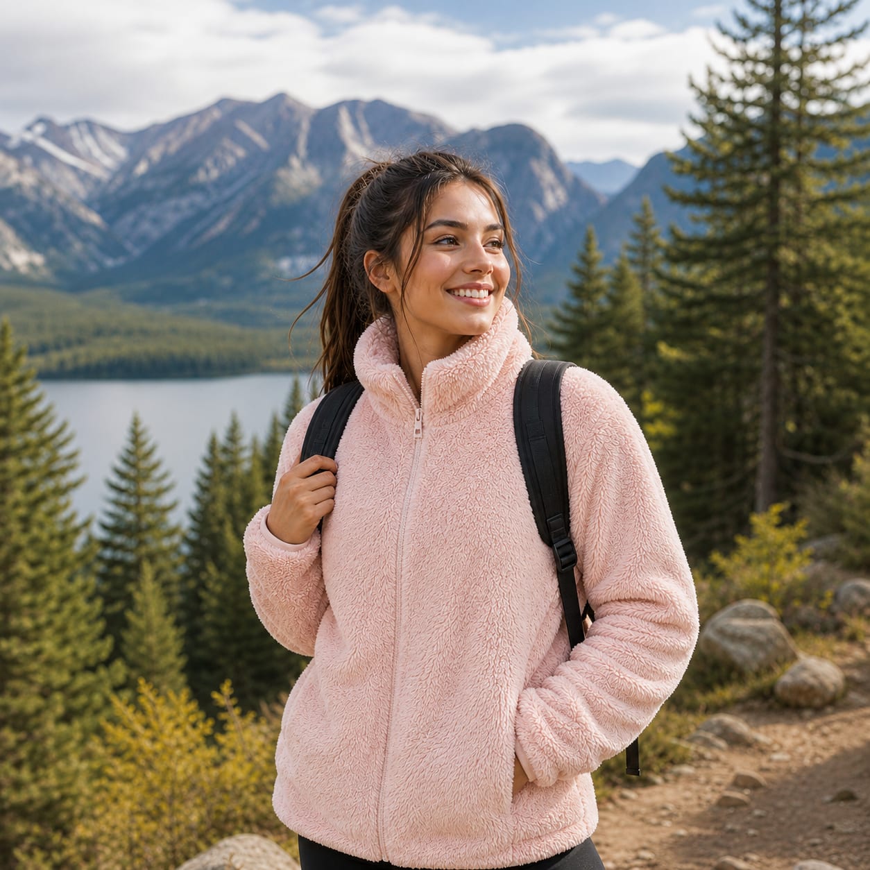 Shelby Teddy Fleece Zip Up Jacket