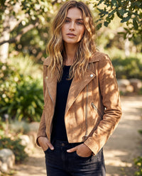 Nellie Slim Fit Faux Suede Biker Jacket