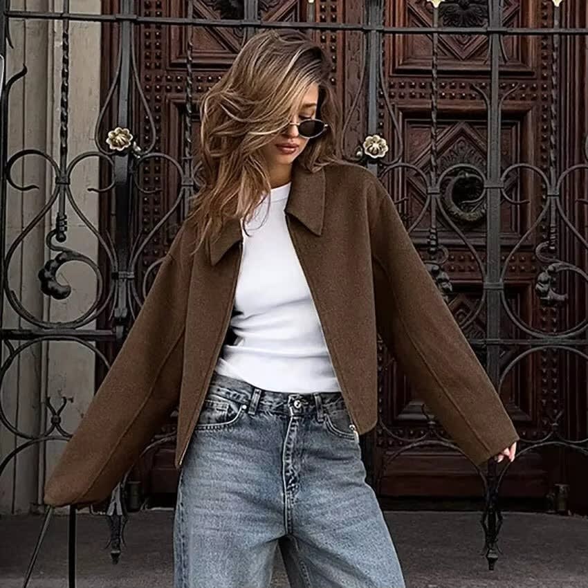 Indira Wool Blend Cropped Jacket