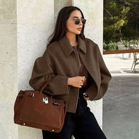 Indira Wool Blend Cropped Jacket
