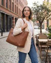Nola Woven Leather Tote Bag