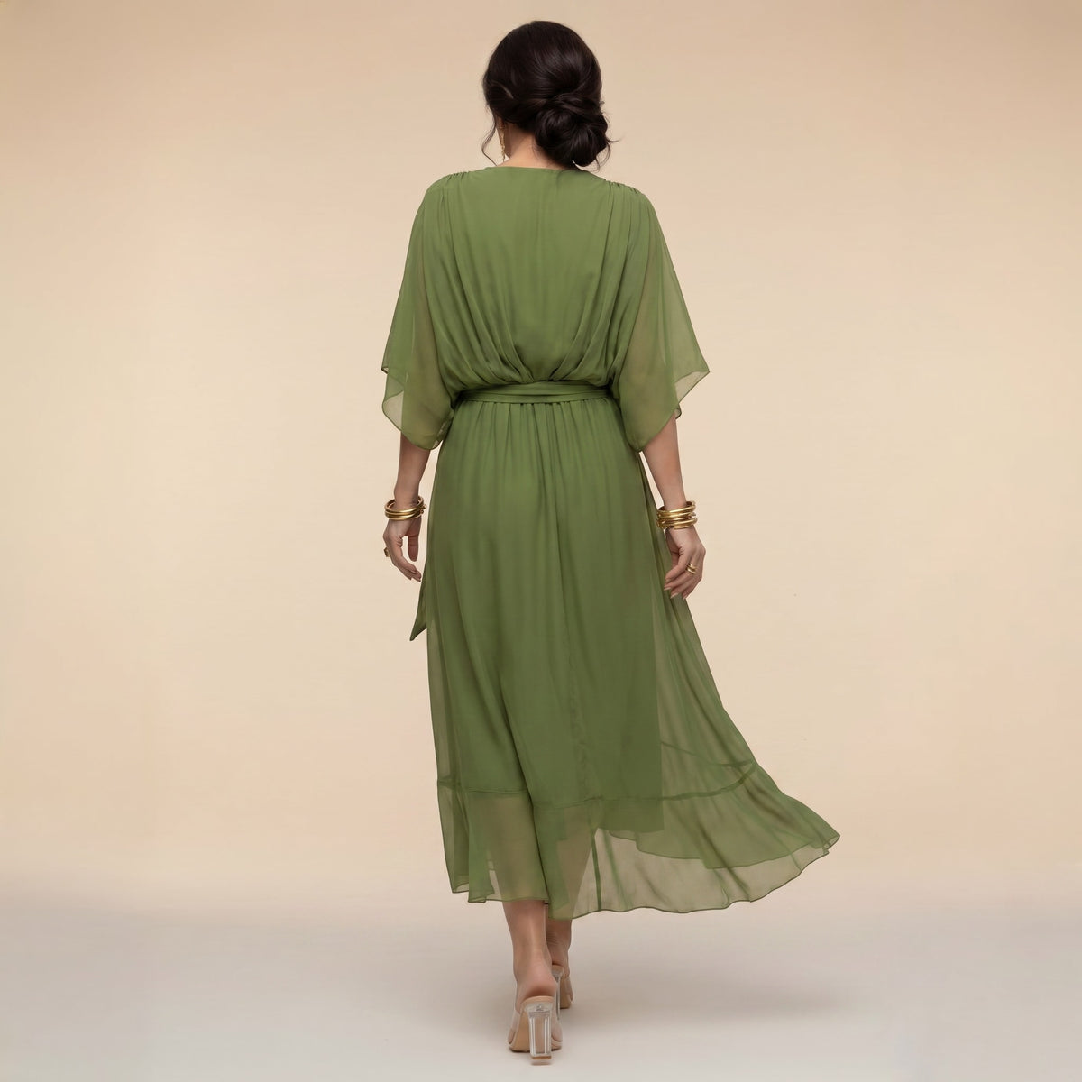 Elisa Flowy Wrap V-Neck Midi Dress_11