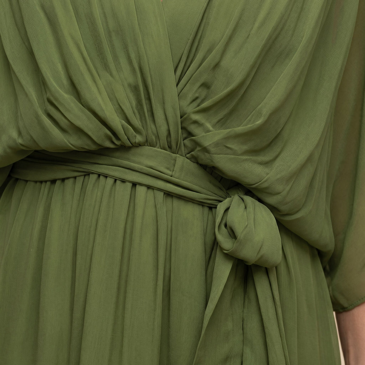 Elisa Flowy Wrap V-Neck Midi Dress